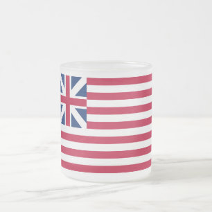 Caneca De Café Vidro Jateado Grand Union, 1ª Bandeira dos EUA das Colônias