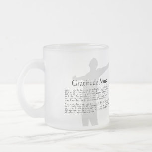 Caneca De Café Vidro Jateado Gratidão