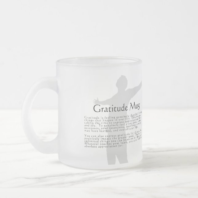 Caneca De Café Vidro Jateado Gratidão (Esquerda)