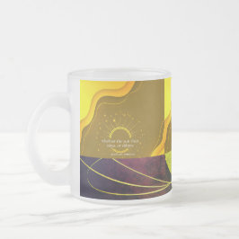 Caneca De Café Vidro Jateado Gratidão Permanece™ Amor e Intenção | Pensativo R