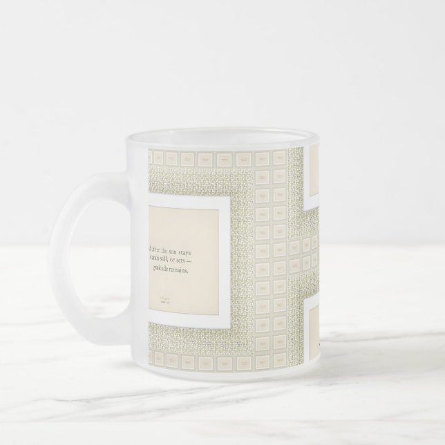 Caneca De Café Vidro Jateado Gratitude Remains™: Love & Presence | Reflective Q (Esquerda)
