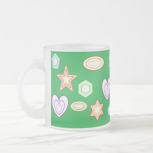Caneca De Café Vidro Jateado Green colour Shapes mug (Esquerda)