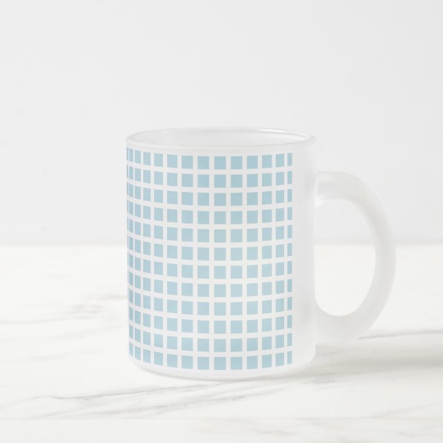 Caneca De Café Vidro Jateado GRID : pastel blue (Direita)