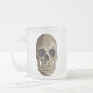 Caneca De Café Vidro Jateado Grungy Skull Halloween