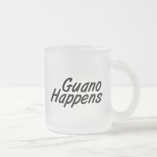 Caneca De Café Vidro Jateado Guano Acontece Mug