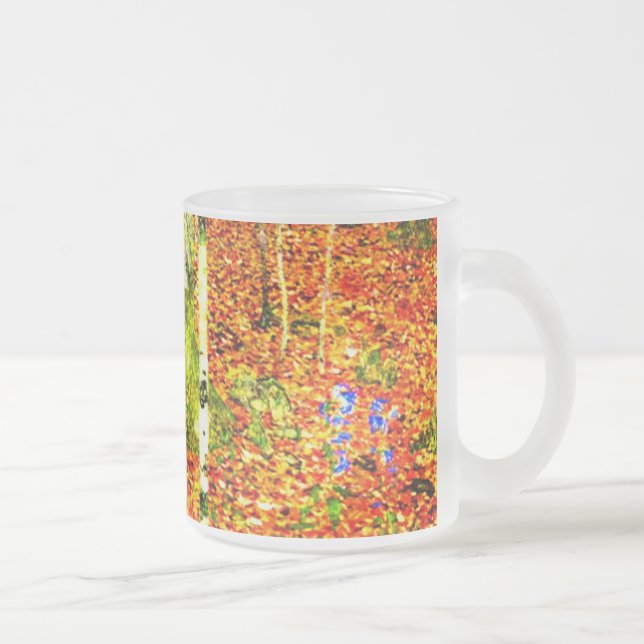 Caneca De Café Vidro Jateado Gustav Klimt Birch Trees (Direita)
