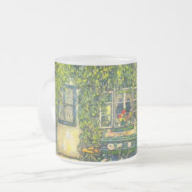 Caneca De Café Vidro Jateado Gustav Klimt Casa de Guardaboschi (Frente Esquerda)