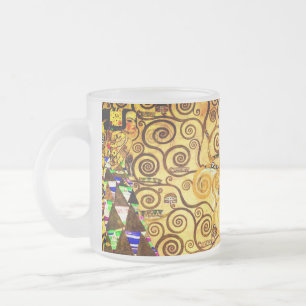 Caneca De Café Vidro Jateado Gustav Klimt Tree of Life