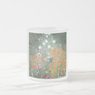 Caneca De Café Vidro Jateado Gustavo Klimt Blumengarten