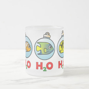 Caneca De Café Vidro Jateado H2O H2O H2O com cobertura