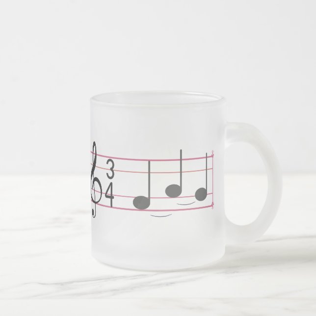 Caneca De Café Vidro Jateado Harmony Sip: Mug Melódico de Música (Direita)