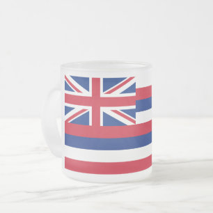 Caneca De Café Vidro Jateado Havaí, Bandeira do Estado do Havaí Paraíso do Aloh
