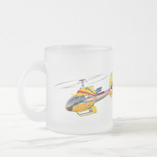 Caneca De Café Vidro Jateado Helicóptero de desenho animado