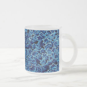 Caneca De Café Vidro Jateado Hera Gélida Azul Ivy Cool
