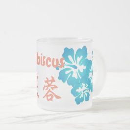 Caneca De Café Vidro Jateado Hibiscus