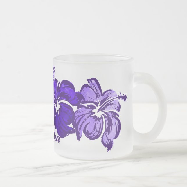 Caneca De Café Vidro Jateado Hibiscus Mug (Direita)