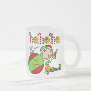 Caneca De Café Vidro Jateado Ho Ho Ho Natal Feriado Engraçado Elf