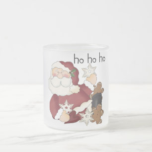 Caneca De Café Vidro Jateado Ho Ho Papais noeis T-shirts e presentes