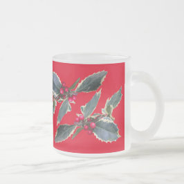 Caneca De Café Vidro Jateado Holly Cust Europeu. Tampão de vidro do Fosco verme