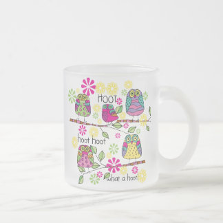 Caneca De Café Vidro Jateado Hootie Owls