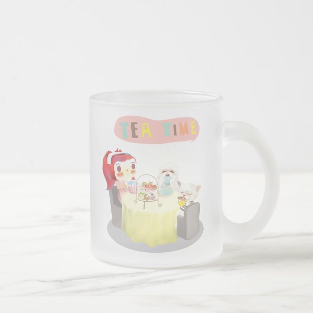 Caneca De Café Vidro Jateado Hora do chá (Direita)