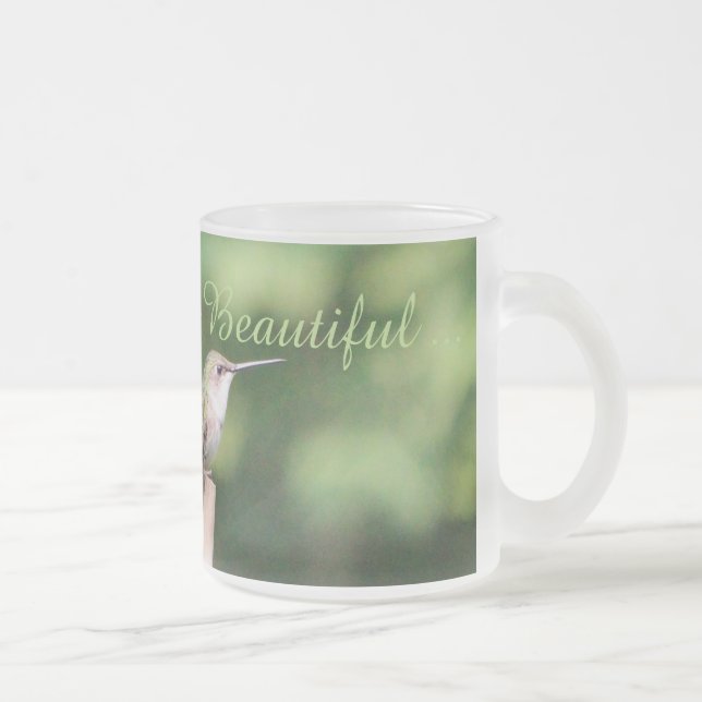 Caneca De Café Vidro Jateado Hummingbird (Direita)