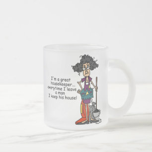 Caneca De Café Vidro Jateado Humor da empregada