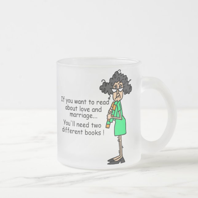 Caneca De Café Vidro Jateado Humor do amor e do casamento (Direita)