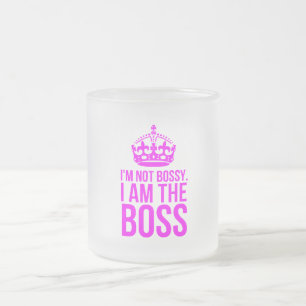 CANECA DE CAFÉ VIDRO JATEADO HUMOR EU NÃO SOU O CHEFE ENGRAÇADO QUO