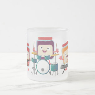 Caneca De Café Vidro Jateado Humor músico de animação de encrenca