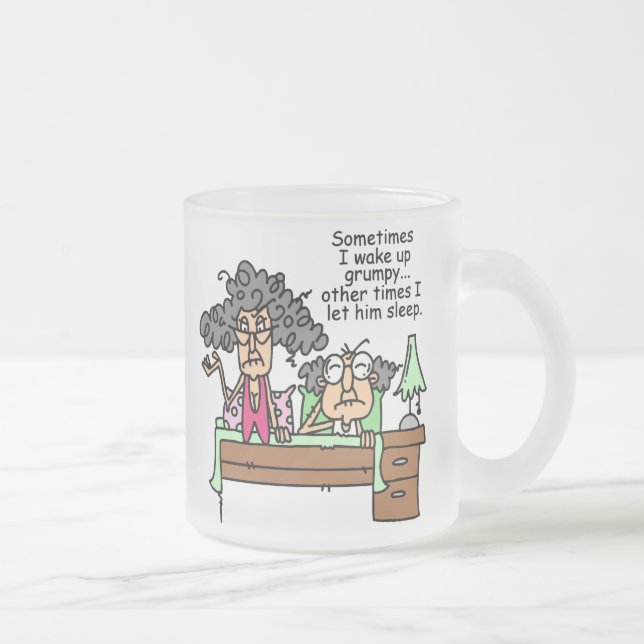 Caneca De Café Vidro Jateado Humorista, Deixem-se dormir (Direita)