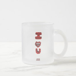 Caneca De Café Vidro Jateado I Felpudo U Xampg de vidro de Fosco pequeno