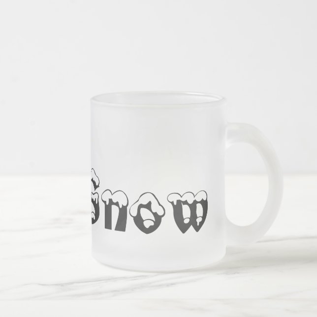 Caneca De Café Vidro Jateado I Heart Snow Fosco Mug (Direita)