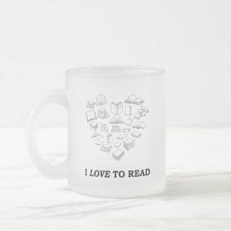Caneca De Café Vidro Jateado I Love to Read
