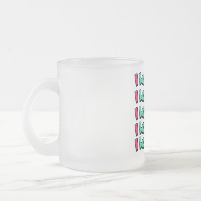 Caneca De Café Vidro Jateado I Love You – Romantic Minimal Love Design (Esquerda)