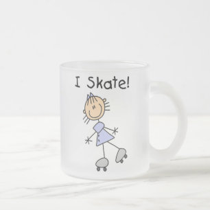 Caneca De Café Vidro Jateado I Skate - Rapariga Roller Skater