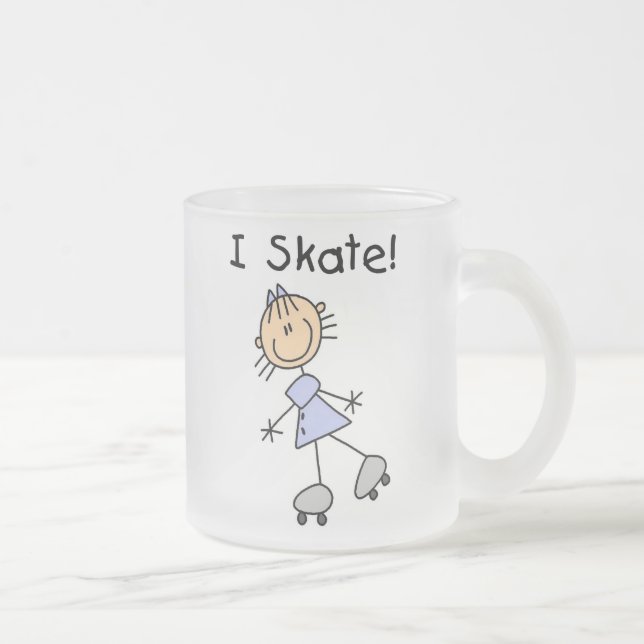 Caneca De Café Vidro Jateado I Skate - Rapariga Roller Skater (Direita)