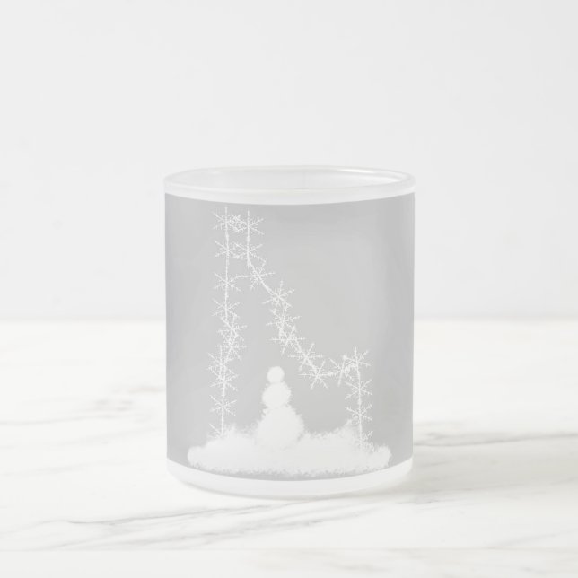 Caneca De Café Vidro Jateado Idaho Snowflake (Centro)