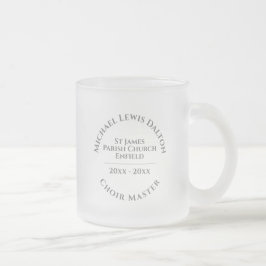 Caneca De Café Vidro Jateado Igreja Choirmaster Fosco Glass Coffee Mug