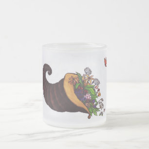 Caneca De Café Vidro Jateado ilustração aquosa das flores da buzina