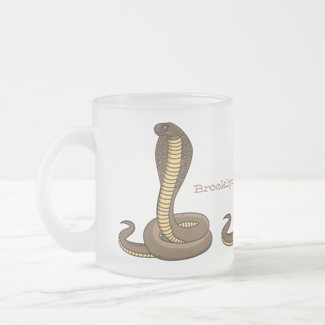 Caneca De Café Vidro Jateado Ilustração de cobra da cobra castanha (Esquerda)