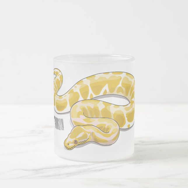 Caneca De Café Vidro Jateado Ilustração de cobra de pitão birmanês (Centro)