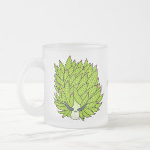 Caneca De Café Vidro Jateado Ilustração de desenho animado com lesma de folha