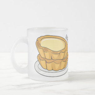 Caneca De Café Vidro Jateado Ilustração de desenho animado com tarte de ovo