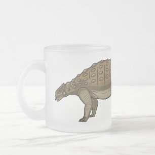 Caneca De Café Vidro Jateado Ilustração de desenho animado de Ankylosaurus