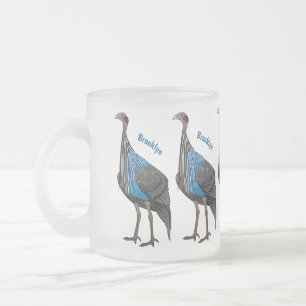 Caneca De Café Vidro Jateado ilustração de desenho animado de ave galinha d'ang