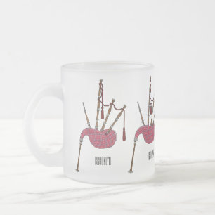 Caneca De Café Vidro Jateado Ilustração de desenho animado de Bagpipe