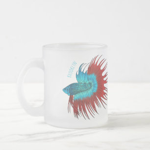 Caneca De Café Vidro Jateado Ilustração de desenho animado de betta-rabo-cruzad