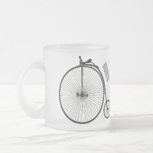 Caneca De Café Vidro Jateado Ilustração de desenho animado de bicicleta de alta
