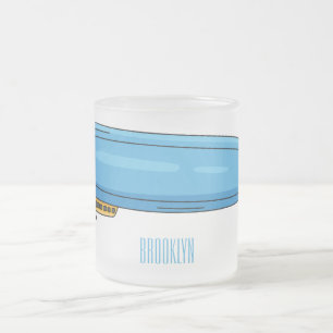 Caneca De Café Vidro Jateado Ilustração de desenho animado de nave